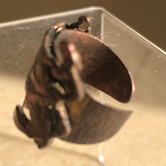 Vintage 1960’s Zodiac Horoscope Cancer Sign Crab unisex Metal Ring - Picture 8 of 16